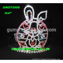 Grande couronne de lapin de lapin en rhinestone pour Pâques, tailles disponibles